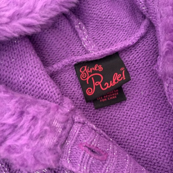 Purple button up hooded sweater 3t - Picture 4 of 5